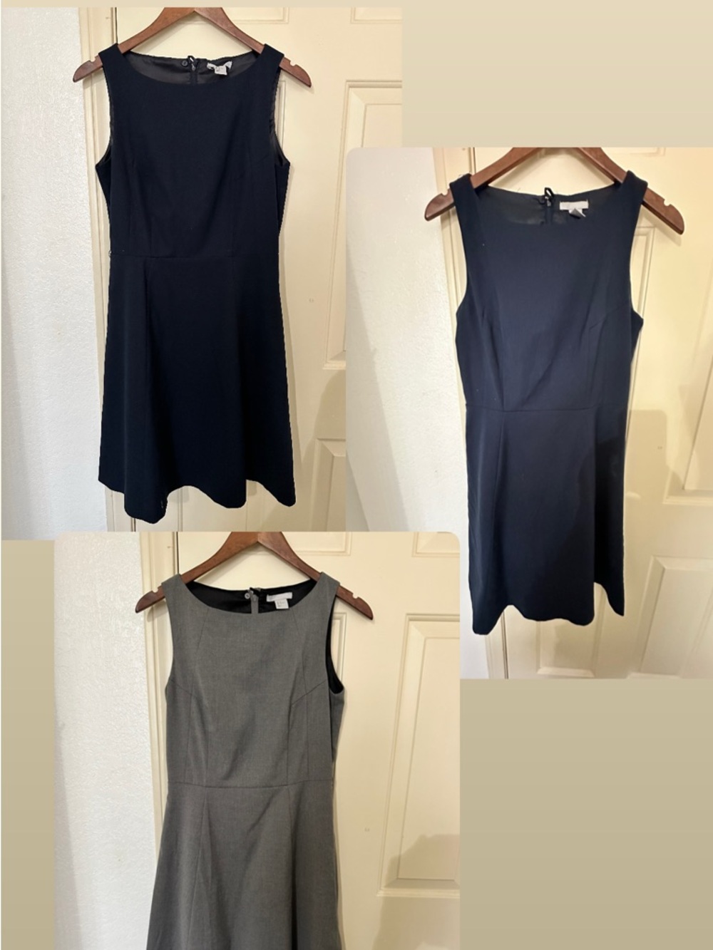 H&M Navy and Gray Sleeveless Midi Dress Lot / Bundle